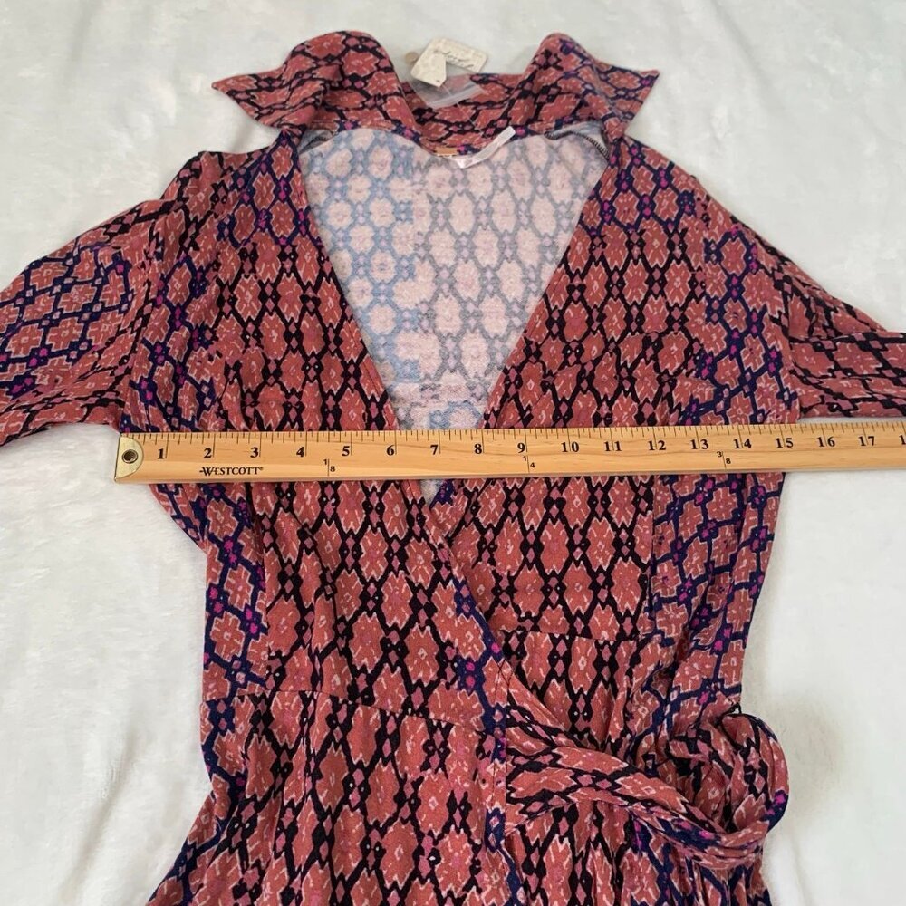 NEW Free People Rhetta Long Sleeve Stretch Mini Wrap Dress XS Extra Small - Picture 9 of 11